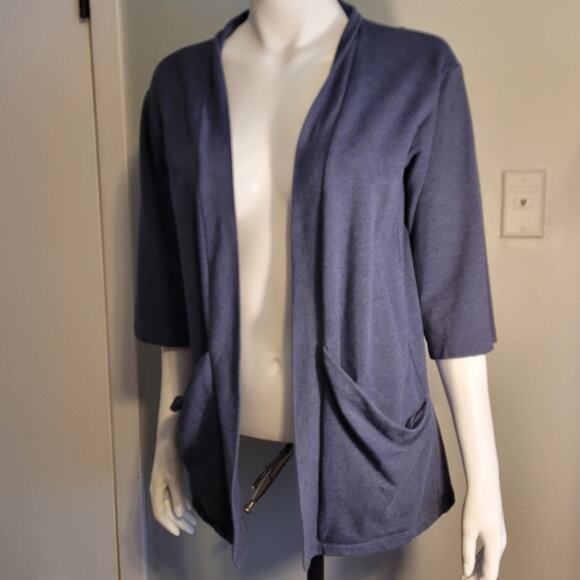 J Jill Pure Jill Open Front Cardigan Sz S Petite Stretch Cotton Modal Blend Cozy - Picture 9 of 10